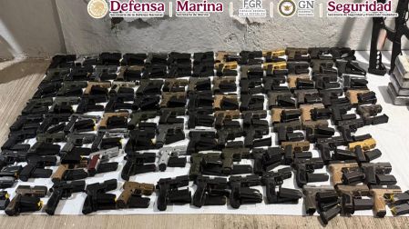 Armas decomisadas en Chiapas