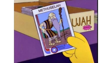 Estampa de Matusalén en Los Simpson.