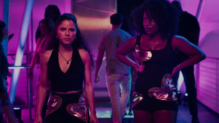 M.I.A. -- "Familiar Faces" Episode 104 -- Pictured: (l-r) Shannon Gisela as Etta, Brittany Adebumola as Lovely -- (Photo by: Jeff Daly/PEACOCK)