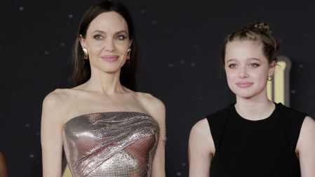Angelina Jolie and Shiloh Jolie-Pitt attend the red carpet of the movie "Eternals" during the 16th Rome Film Fest 2021 on October 24, 2021 in Rome, Italy.  (Photo by Massimo Valicchia/NurPhoto) Massimo Valicchia / NurPhoto / NurPhoto via AFP
