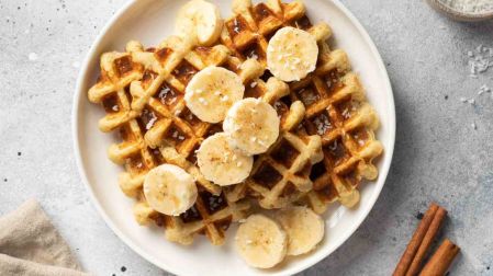 Receta de waffles de avena ligeros