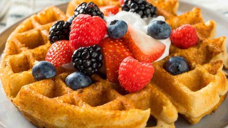 Receta de waffles de avena ligeros