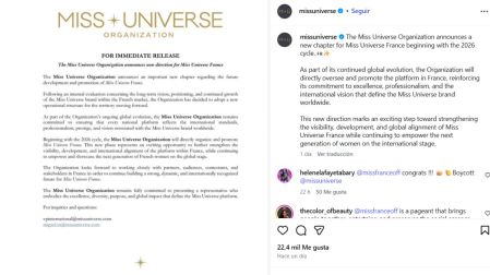¡Revuelo en el mundo de la belleza! Francia renuncia a Miss Universo 2026 y estas son las razones