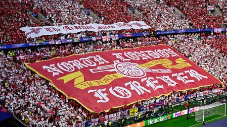 El tifo del Arsenal en la final de la Champions League
