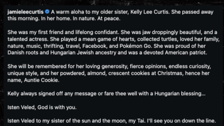 mensaje Jamie Lee Curtis