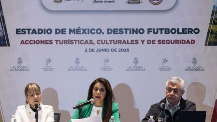 Ciudad de México a 2 de junio de 2026. Se presentó esta mañana el proyecto Estadio de México con el cual se busca promover el turismo en la entidad. Foto: Alejandro Aguilar