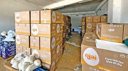 Cajas con huevo de la empresa OJAI, con una de sus sedes en Veracruz.