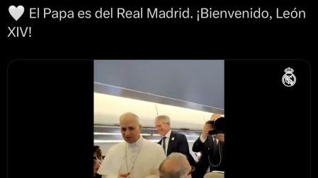 El Real Madrid le dio la bienvenida al Papa en redes sociales