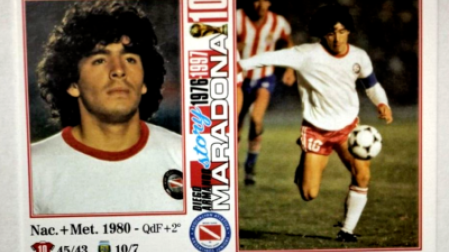 La estampa de Maradona de 19 años con el uniforme de Argentinos Juniors es la más cara en la historia.