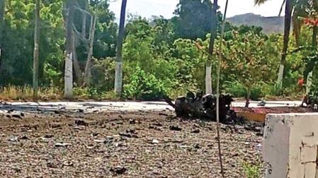 Zona de explosión de un vehículo en Escuinapa, Sinaloa.