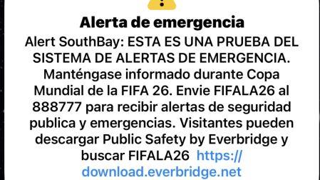 La alerta que ha emitido el condado de Los Ángeles