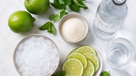 Los ingredientes para una caipirinha