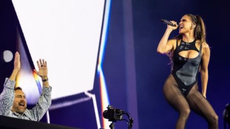 JLo sorprende a David Guetta en el escenario y enloquece a los fanáticos en París