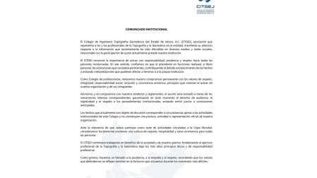 La postura del Colegio de Ingenieros Topógrafos Geomáticos del Estado Jalisco sobre el aficionado mexicano