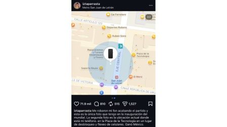 El celular del Iztaparrasta apareció en la Plaza de la Tecnología.