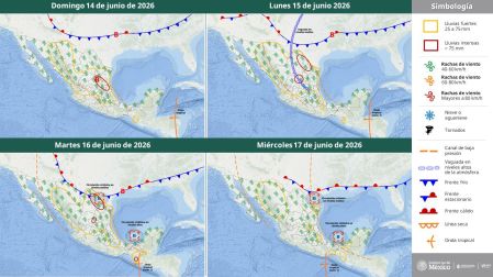 De acuerdo con el Servicio Meteorológico Nacional, el sistema ingresará por Tamaulipas y se desplazará hacia el noreste del territorio nacional.
