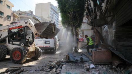 Un edificio en los suburbios del sur de Beirut