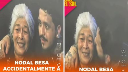 Christian Nodal besa accidentalmente a una fan de la tercera edad