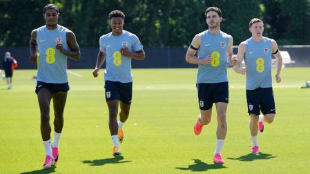 Jugadores de Inglaterra en un entrenamiento