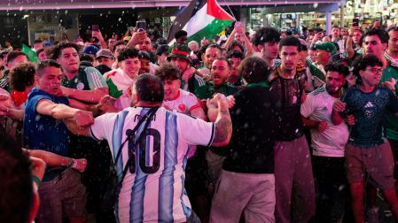Afición de Argentina y Argelia en Nueva York