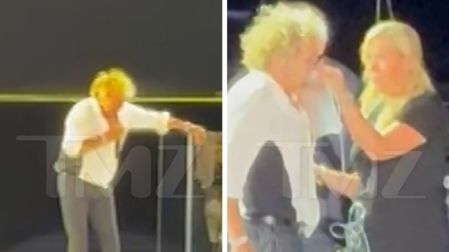 Rod Stewart tuvo que ser asistido en pleno concierto.
