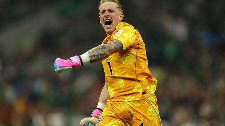 Jordan Pickford festejó sus atajadones en el México vs Inglaterra en el Estadio CDMX del Mundial 2026