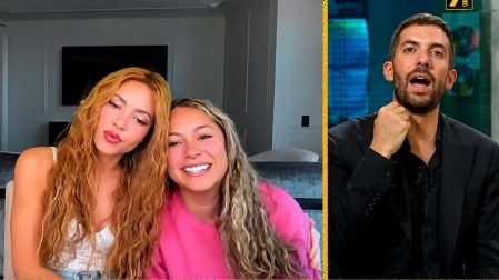La asistente de Shakira sorprendió al aparecer en el suelo en plena entrevista.