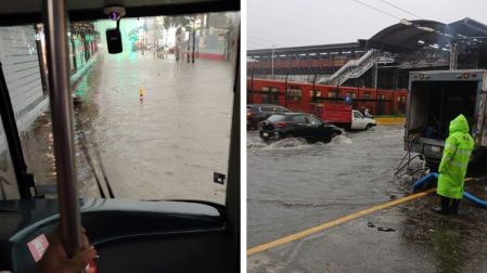 Para las 20:00 horas, ya se habían reportado inundaciones en Insurgentes Sur y Norte y en el Paradero de Indios Verdes