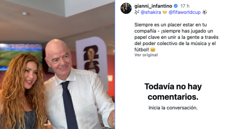 Shakira con Gianni Infantino.