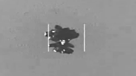 El operador militar estadounidense observó un objeto de color oscuro, de forma irregular.