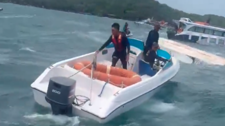 Quince turistas indios murieron tras volcarse una lancha en Vietnam; 21 sobrevivientes fueron rescatados cerca de la isla Hon May Rut.