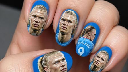 Erling Haaland conquista las manicuras y su rostro se vuelve viral en las uñas
