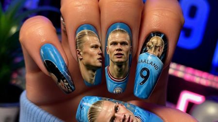 Erling Haaland conquista las manicuras y su rostro se vuelve viral en las uñas