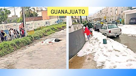 Afectaciones por las lluvias en Guanajuato el 11 de julio de 2026.