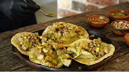 Receta de pistaches en salsa verde
