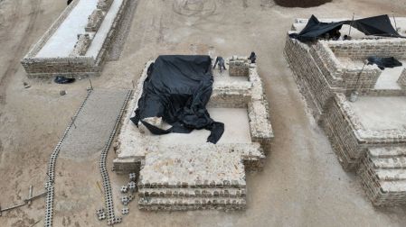 Aspecto de los trabajos constructivos del Parque de la Memoria Balam Tun,