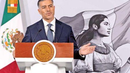 Omar García Harfuch, titular de la SSPC, en conferencia el 14 de julio de 2026.