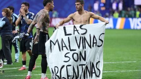 Las Malvinas salieron en el festejo argentino en Atlanta.