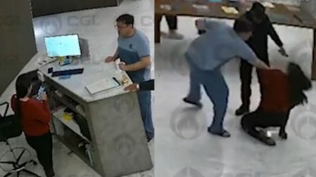 En el video se escucha al sujeto lanzar diversas amenazas e insultos antes de arrebatarle sus celulares