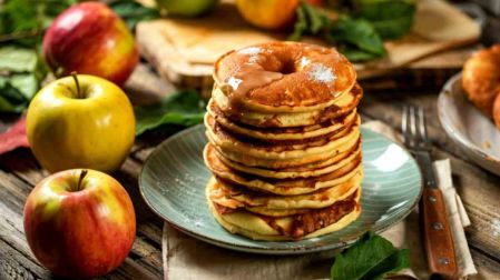 Receta de hot cakes de manzana, avena y canela