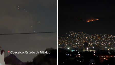 Varios vecinos captaron en video luces en el cielo del Cerro de Guadalupe.