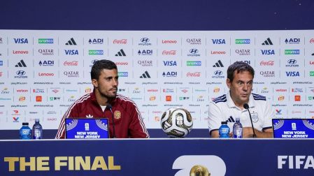 Rodri en conferencia de prensa previo a la Final del Mundial 2026 entre España y Argentina.