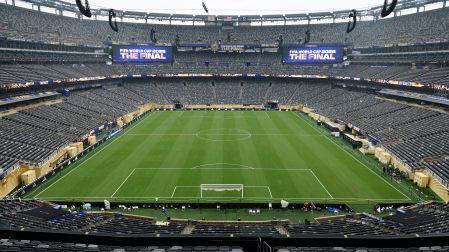 Panorámica del New York/New Jersey Stadium a 1 día de que se dispute la Final del Mundial 2026 entre Argentina y España.