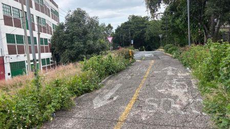 Algunos tramos de la ciclovía del Ferrocarril de Cuernavaca tiene un suelo agrietado.