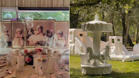 Carrusel, inflables blancos y una decoración floral de lujo destacaron entre los rincones más comentados.