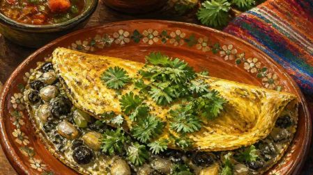 Receta de omelette de huitlacoche