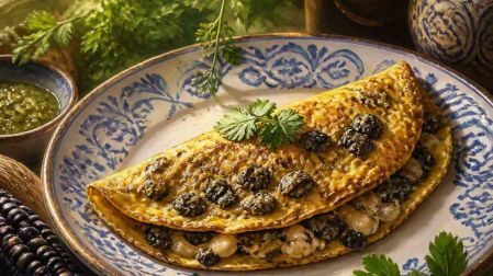 Receta de omelette de huitlacoche