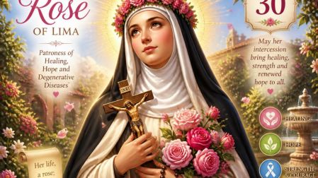 Qué santo se celebra hoy 30 de agosto: Santa Rosa de Lima contra las enfermedades degenerativas