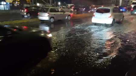 Por la noche ya se reportaban encharcamientos en Paseo de la Reforma