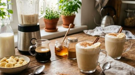 Banana Latte casero: receta fácil con plátano, café y leche